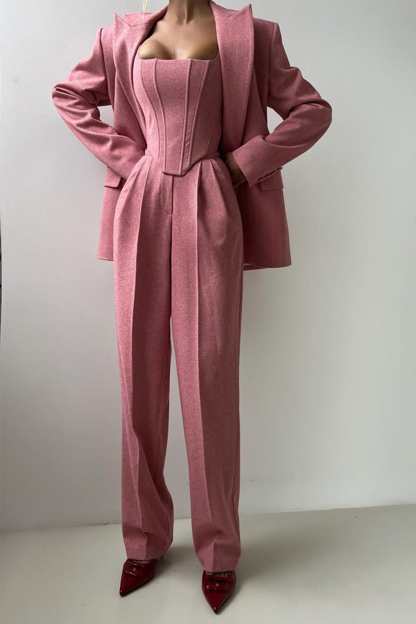 Capucine | Herringbone Three-Piece Suit