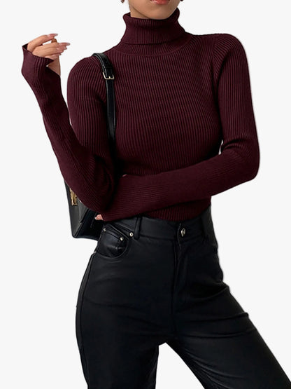 Women's Inga ribbed turtleneck sweater - view 1