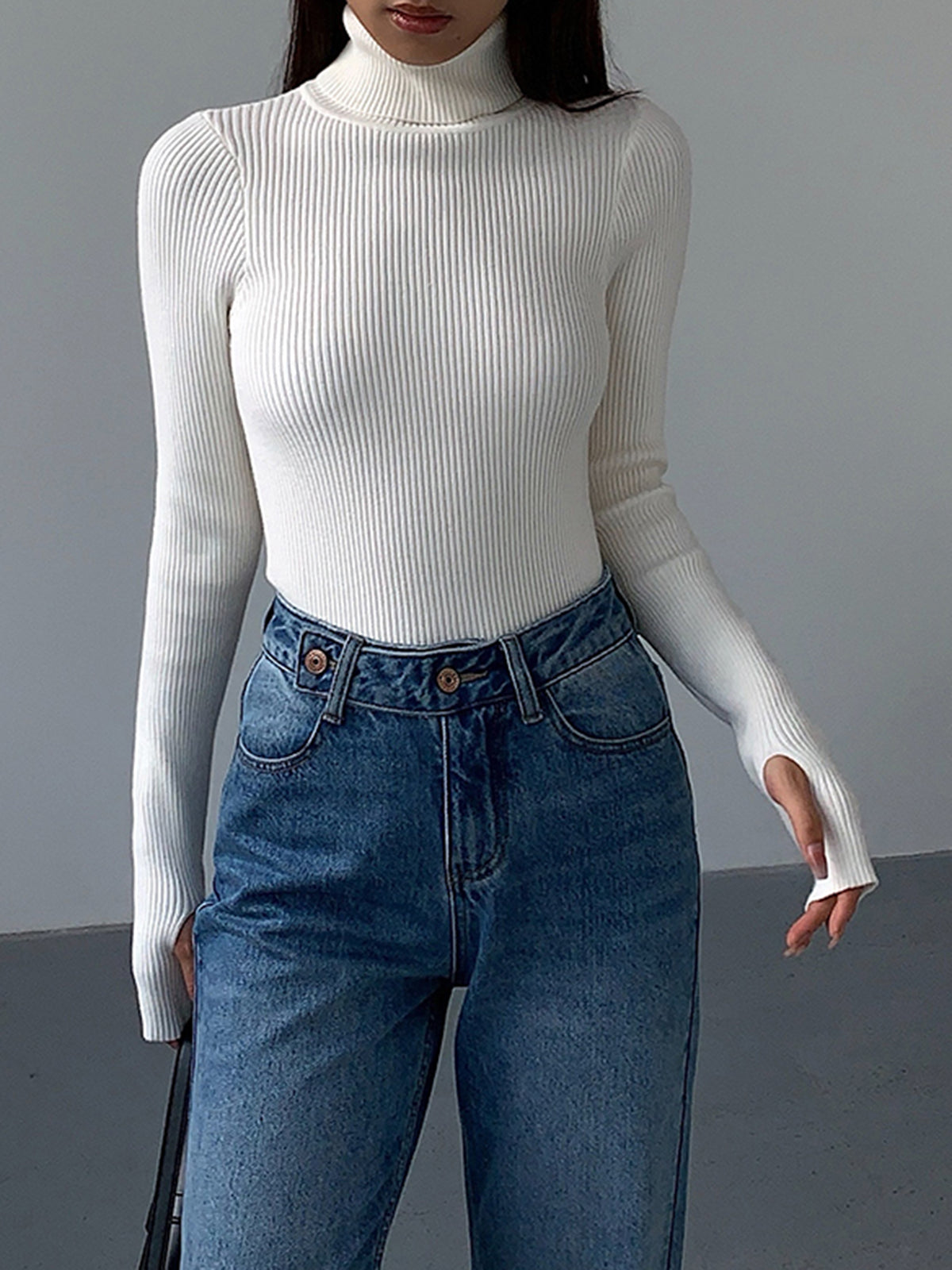 Women's Inga ribbed turtleneck sweater - view 11