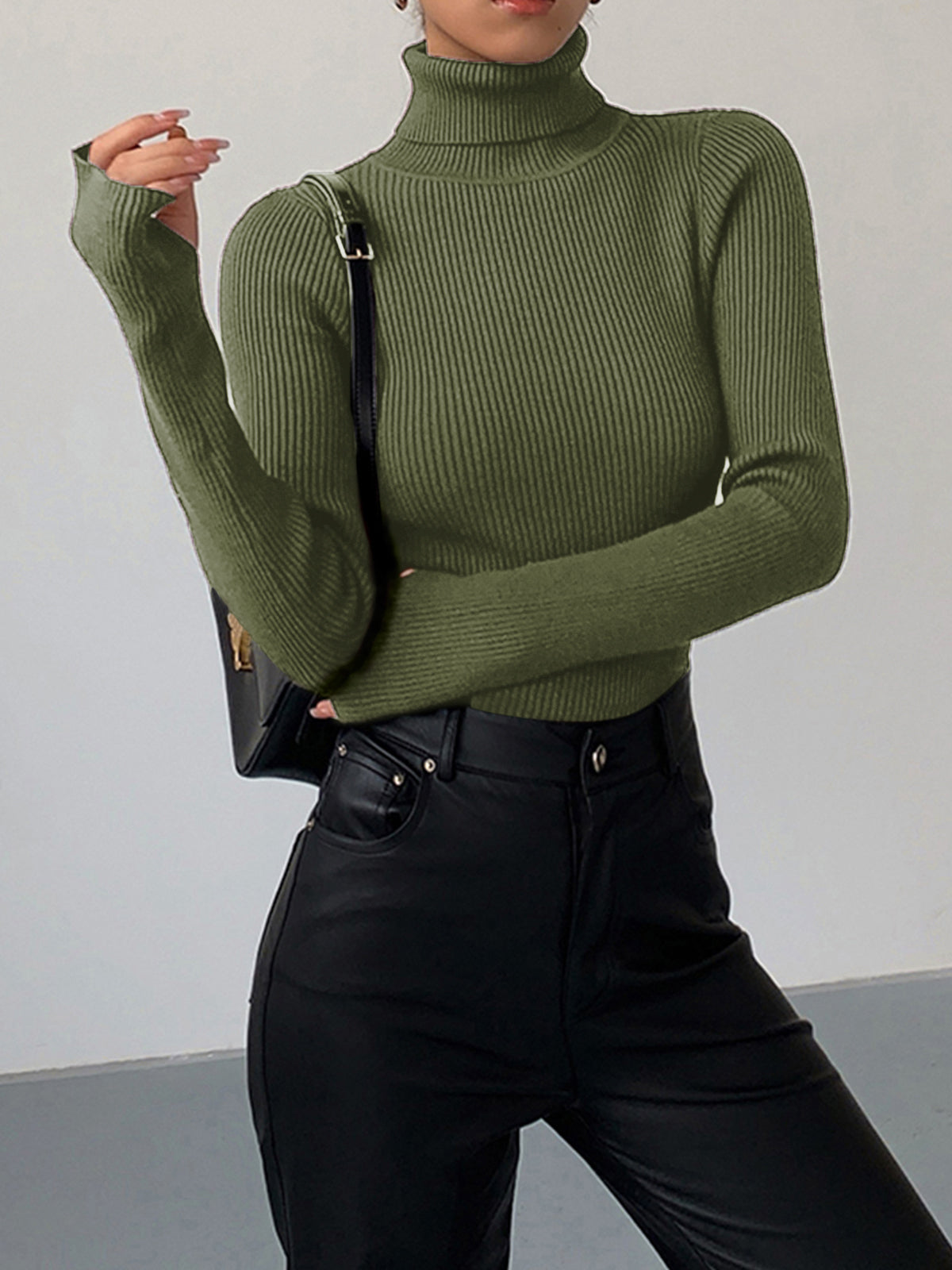 Women's Inga ribbed turtleneck sweater - view 13