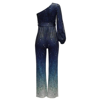 Iolanthe | One-Shoulder Ombre Wide-Leg Jumpsuit
