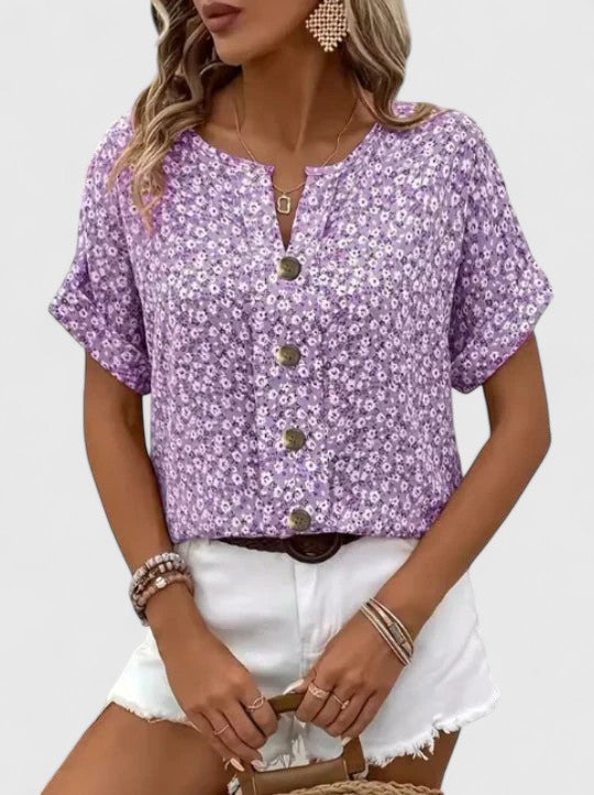 Anouk | Floral Boho Blouse With Puff Sleeves