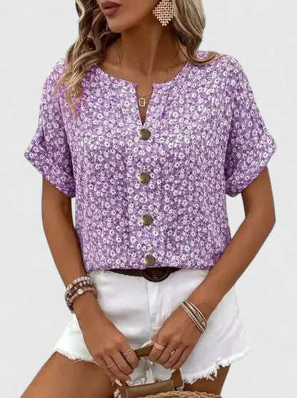 Anouk | Floral Boho Blouse With Puff Sleeves