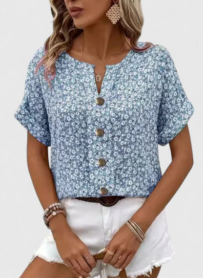 Anouk | Floral Boho Blouse With Puff Sleeves