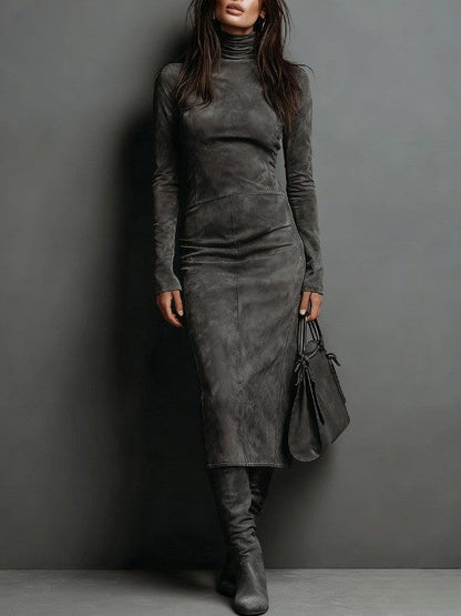 Ember | High-Neck Long Sleeve Midi Dress