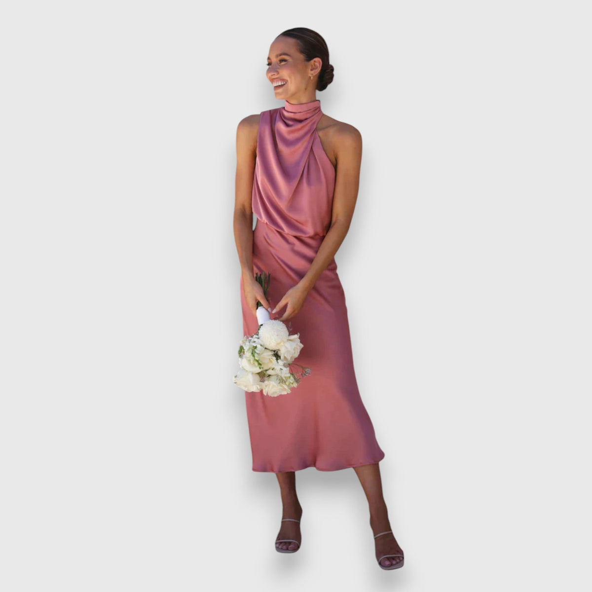 Women's Jolene halter wedding guest midi dress - view 3