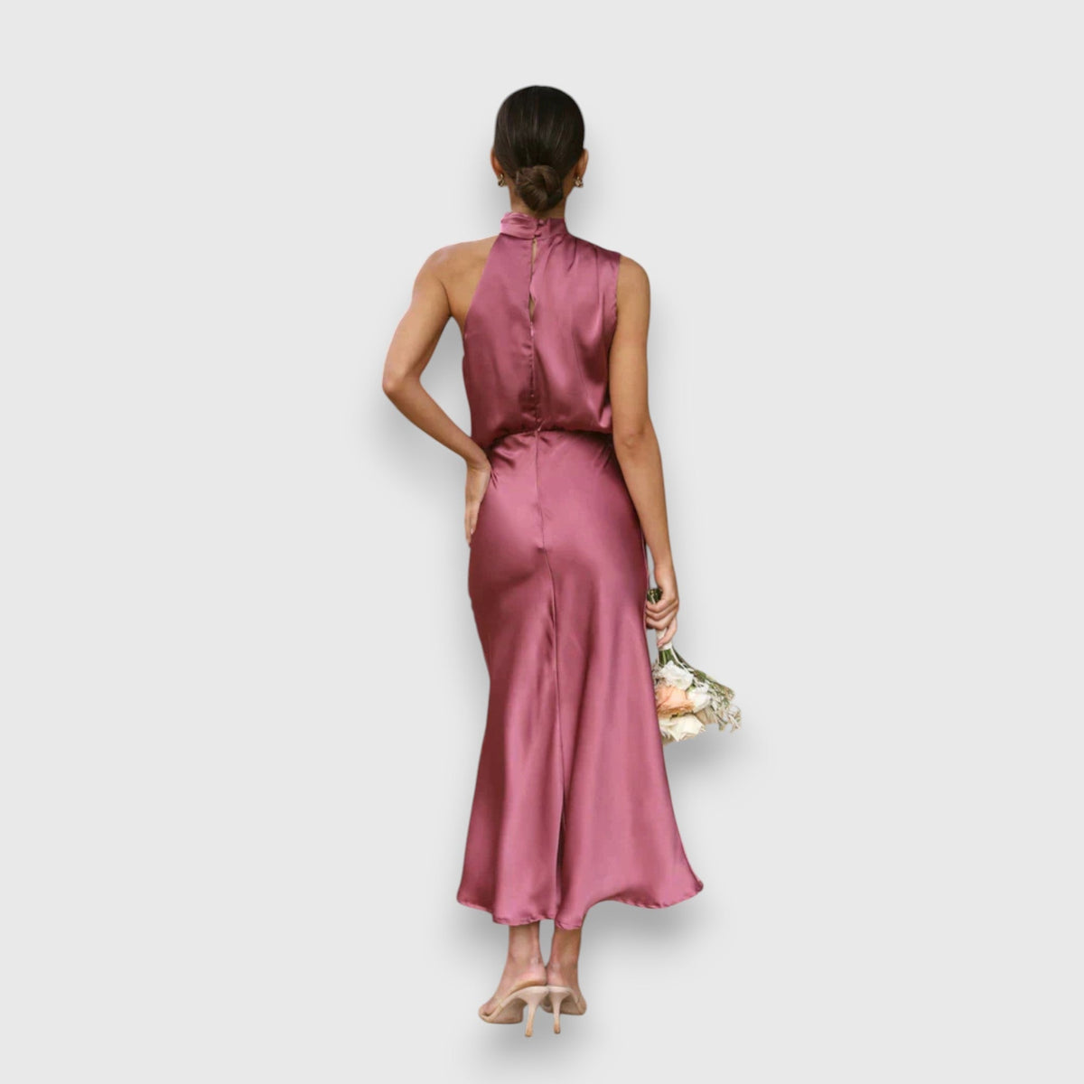 Women's Jolene halter wedding guest midi dress - view 4