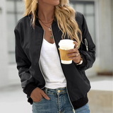 Women's Josefin stand collar bomber jacket in Burgundy
