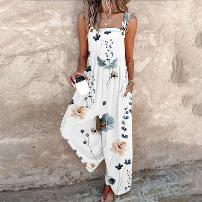 Juno | Floral Square Neck Wide-Leg Jumpsuit