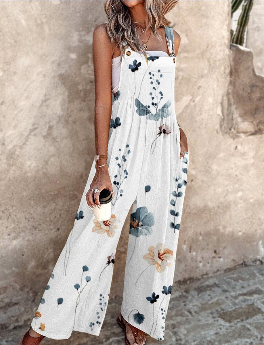 Juno | Floral Square Neck Wide-Leg Jumpsuit