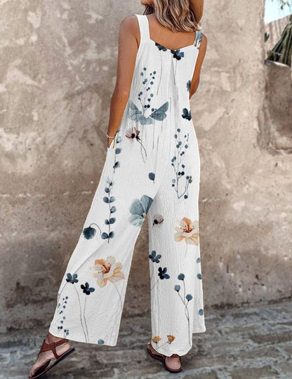 Juno | Floral Square Neck Wide-Leg Jumpsuit