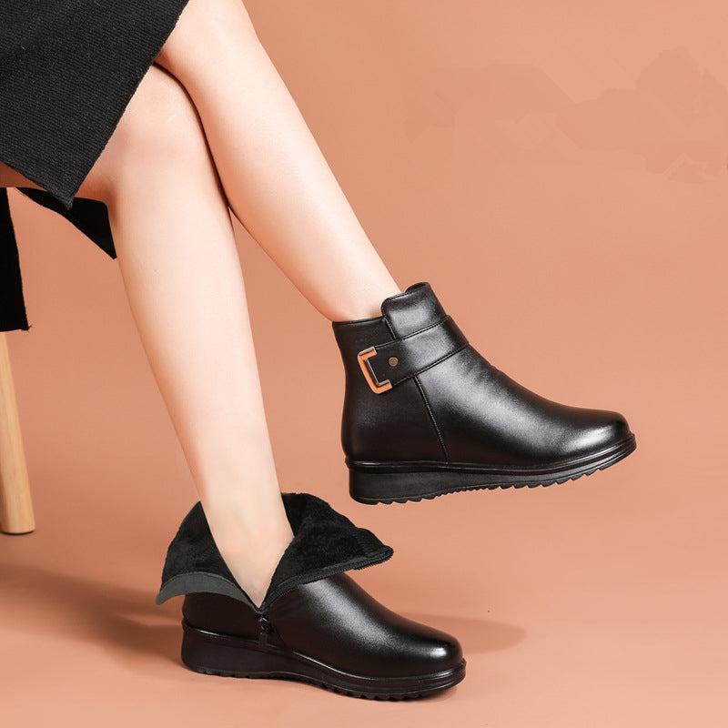 Women's Kaija buckle-detail lined wedge ankle boots - view 2