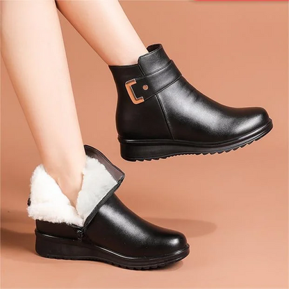 Women's Kaija buckle-detail lined wedge ankle boots - view 3