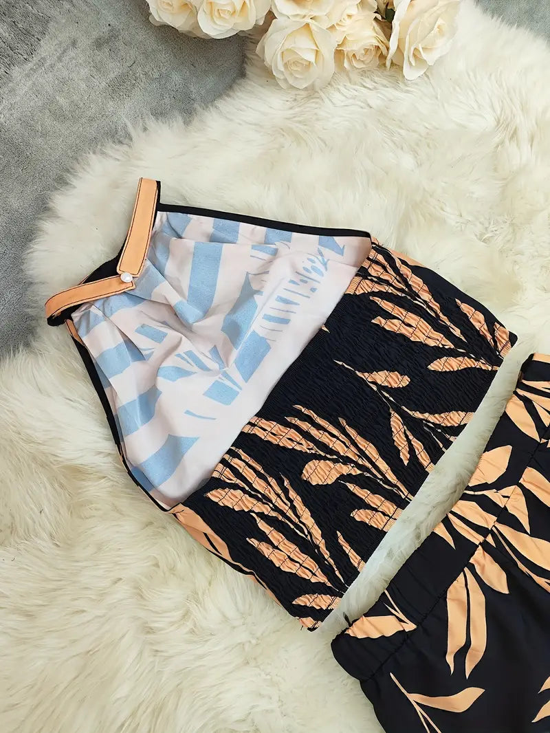 Karielle | Halter Top & Palazzo Pants Set