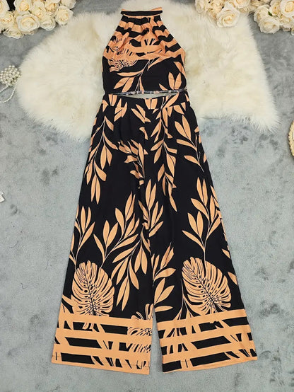 Karielle | Halter Top & Palazzo Pants Set