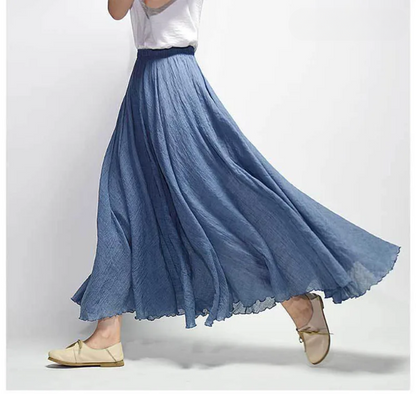 Lunara | Flowy Linen Maxi Skirt