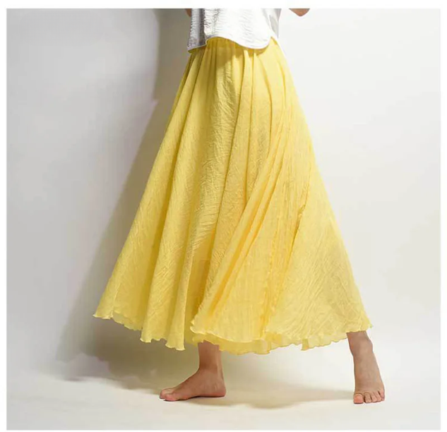 Lunara | Flowy Linen Maxi Skirt