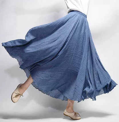 Lunara | Flowy Linen Maxi Skirt