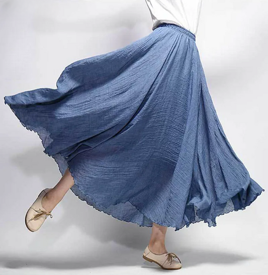 Lunara | Flowy Linen Maxi Skirt