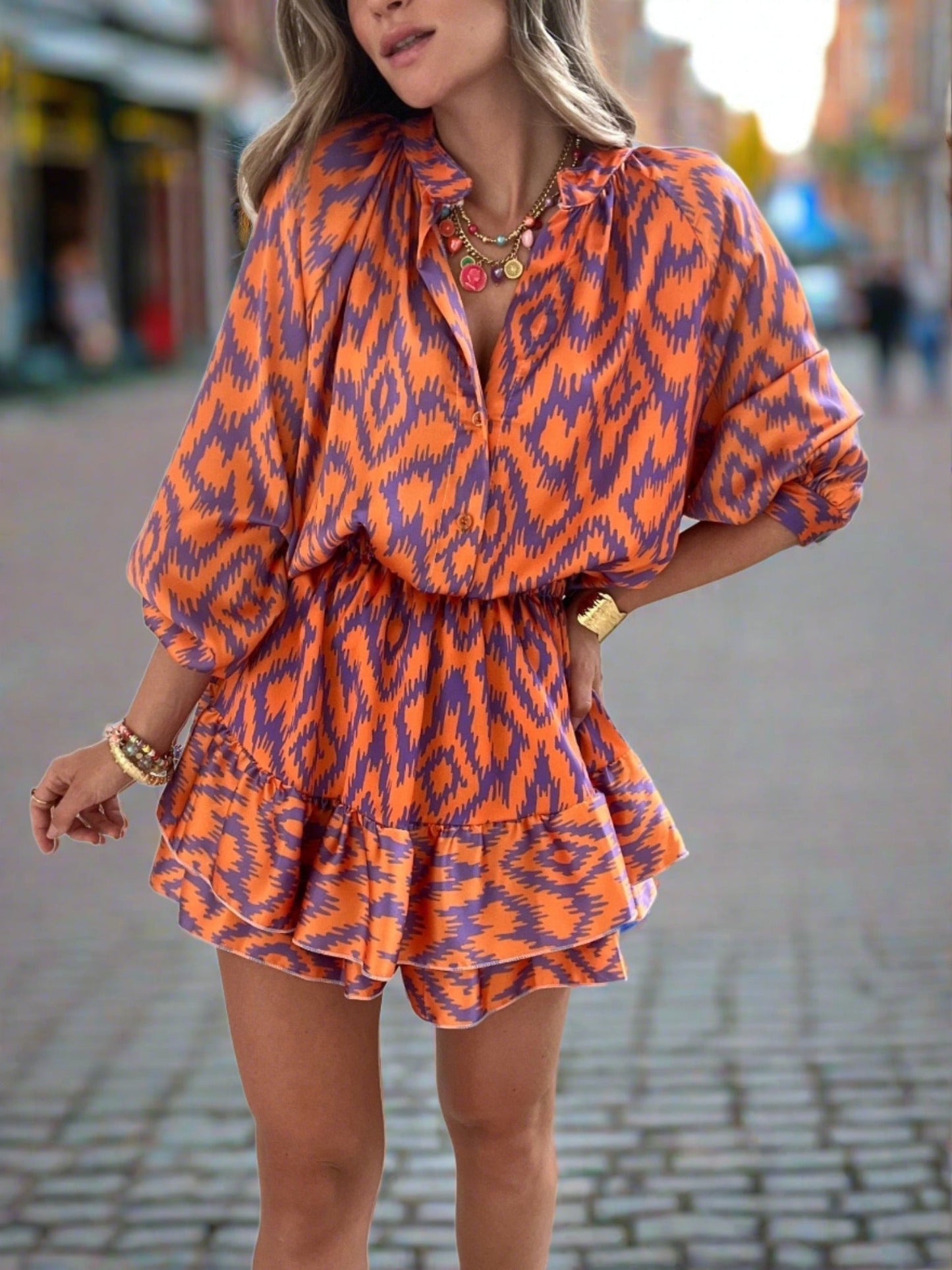 Eleanor | Flowy Ruffle Mini Dress