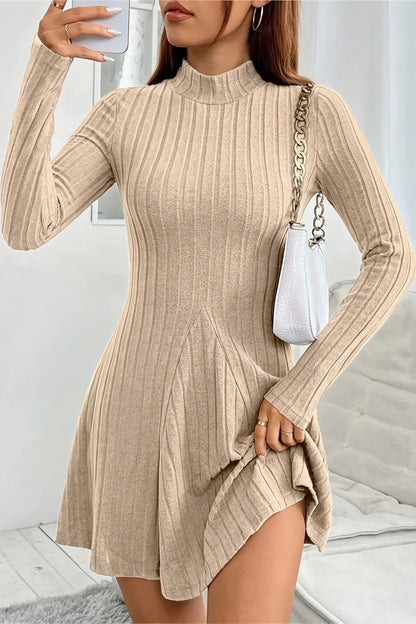 Women's Lainey A-line mini sweater dress in Apricot