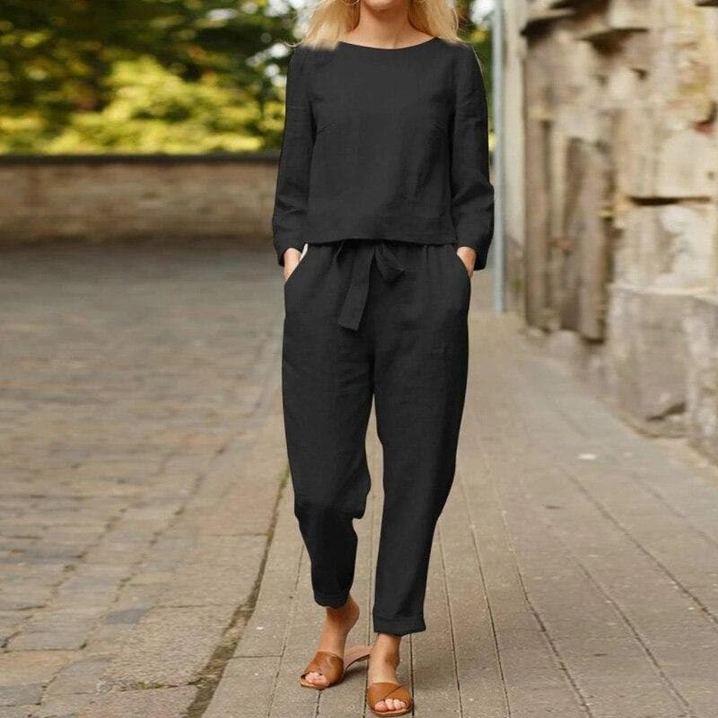 Liora | Long-Sleeve Wide-Leg Pants Set