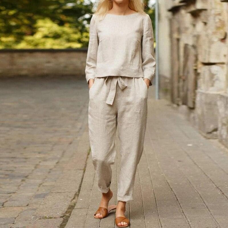 Liora | Long-Sleeve Wide-Leg Pants Set