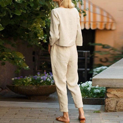 Liora | Long-Sleeve Wide-Leg Pants Set