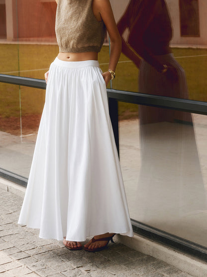 Indira | Pleated Top and Maxi Skirt Set
