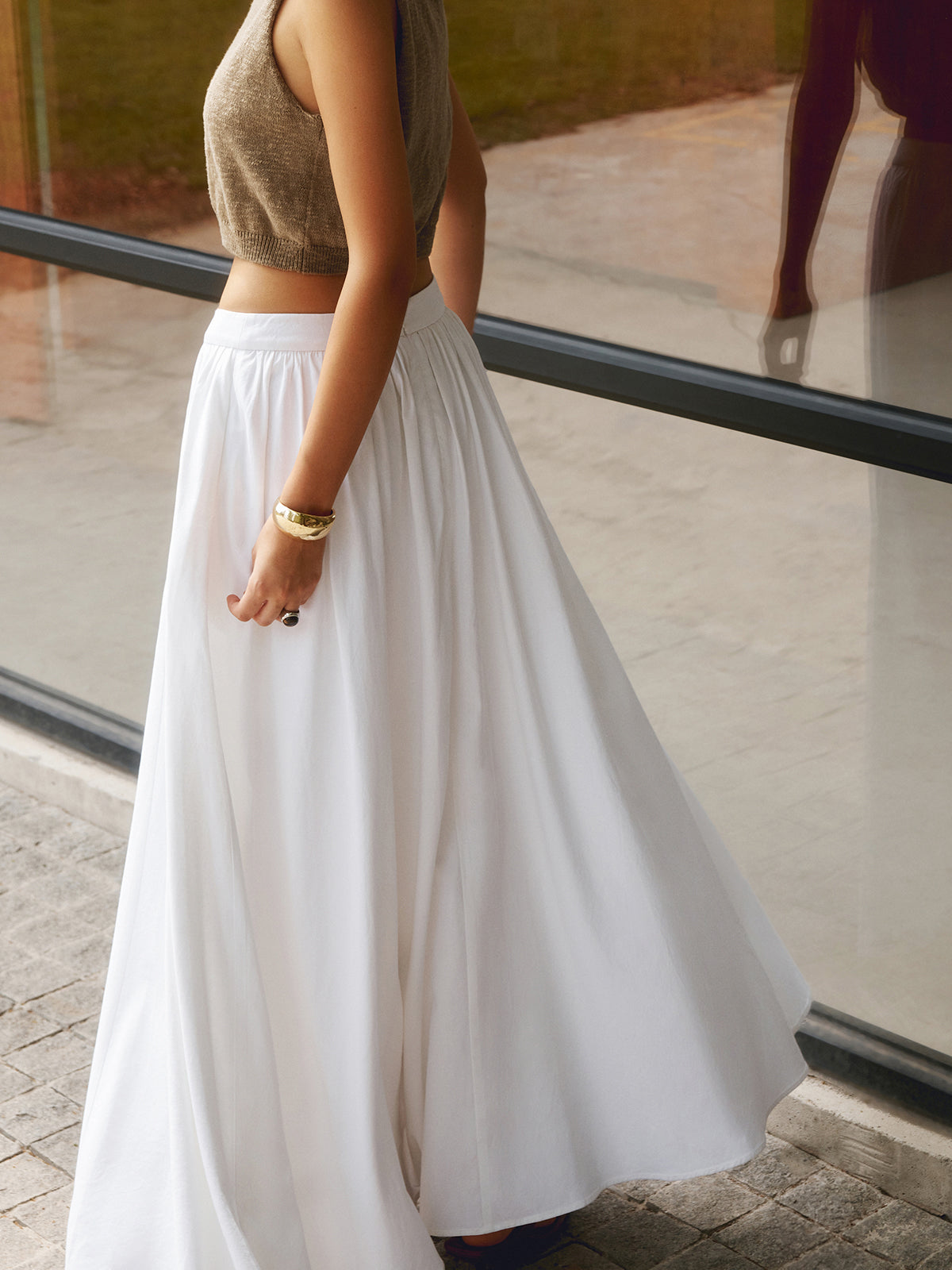 Indira | Pleated Top and Maxi Skirt Set