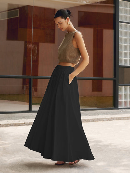 Indira | Pleated Top and Maxi Skirt Set