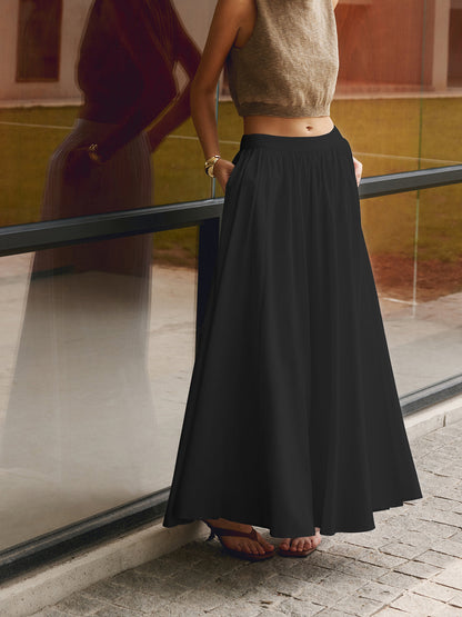 Indira | Pleated Top and Maxi Skirt Set