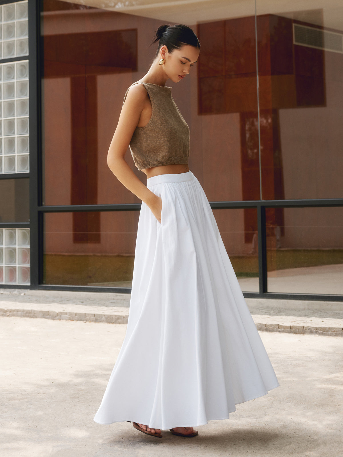Indira | Pleated Top and Maxi Skirt Set