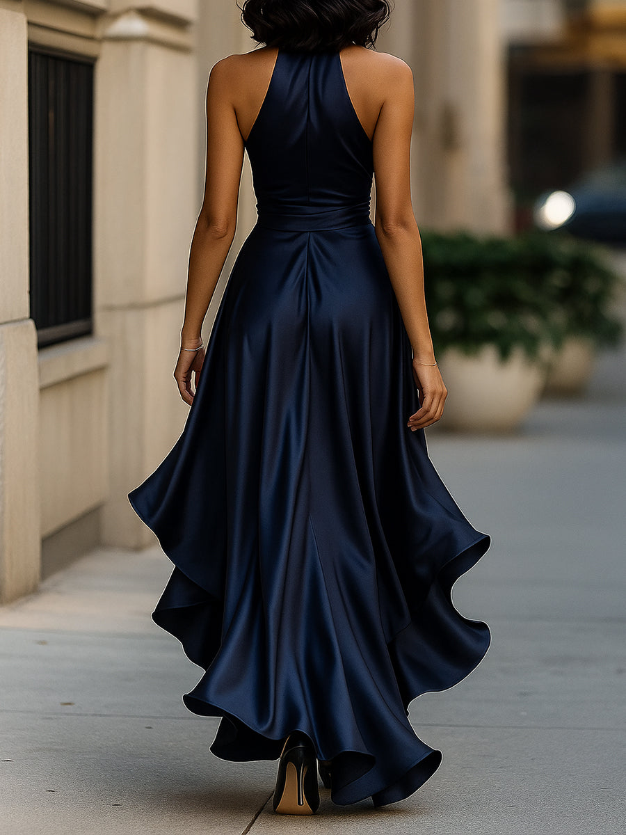 Liesel | V-Neck Wrap High-Low Midi Dress