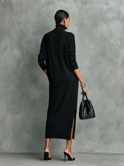 Maelys | Turtleneck Midi Sweater Dress