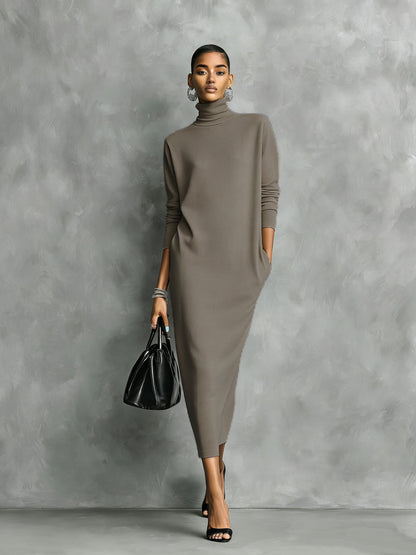 Maelys | Turtleneck Midi Sweater Dress