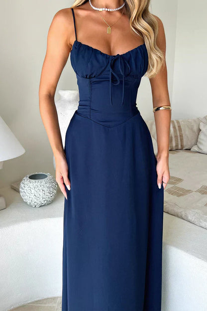 Marguerite | Spaghetti Strap Wrap Wedding Guest Maxi Dress