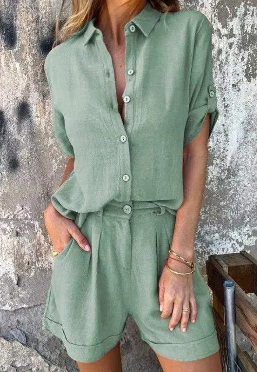 Sorella | Collared Shirt & Shorts Set