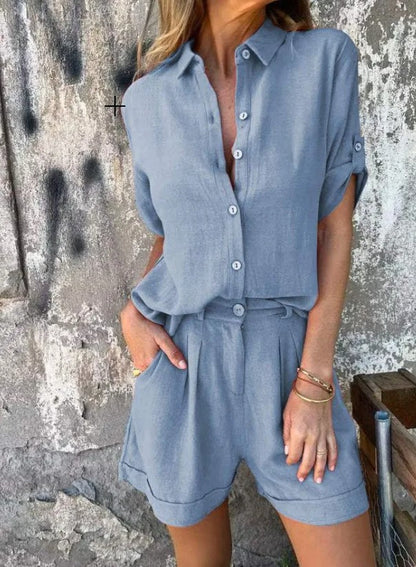 Sorella | Collared Shirt & Shorts Set