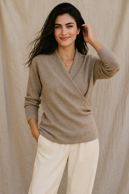 Women's Malin V-neck wrap sweater - view 3