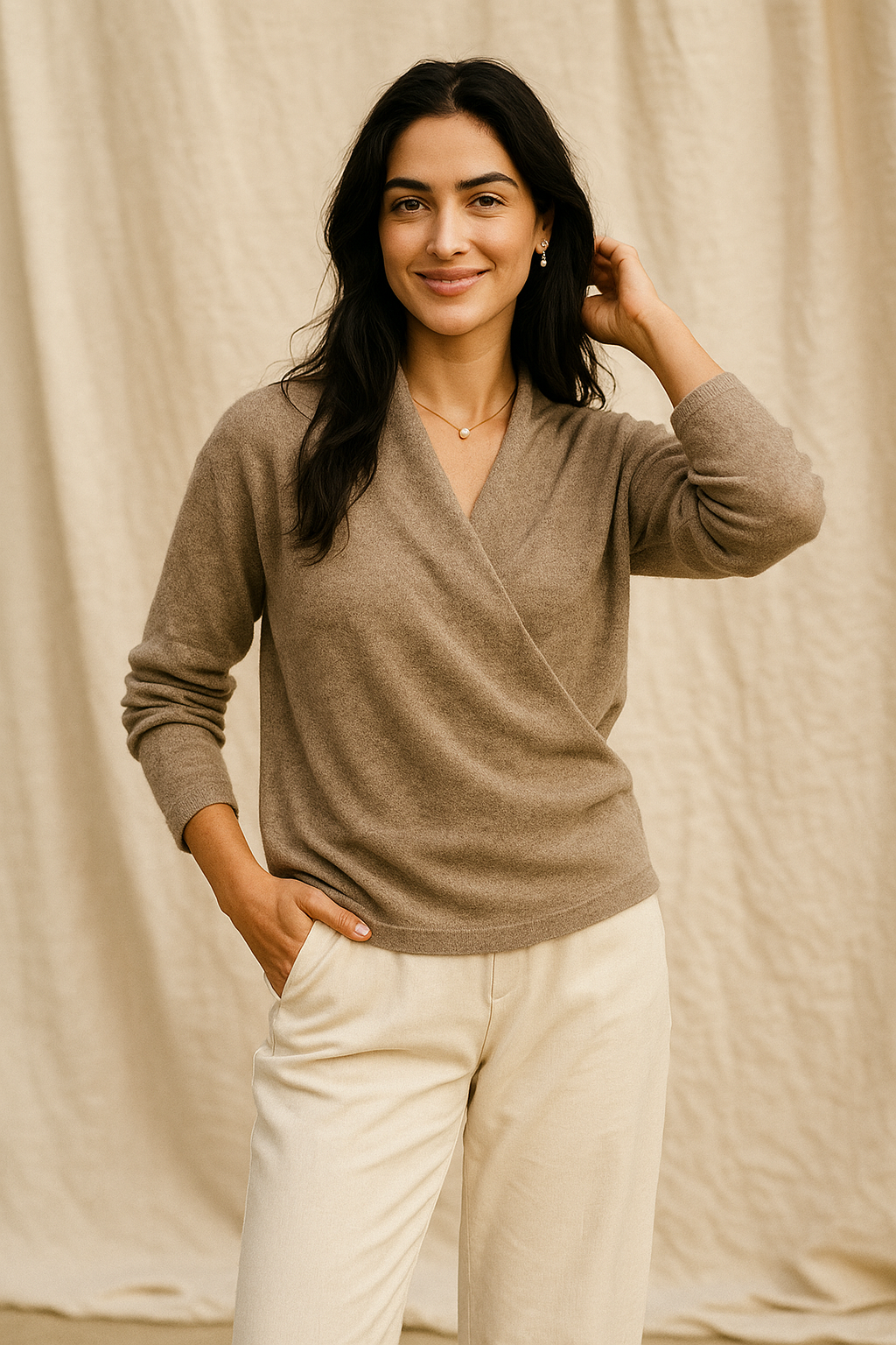 Women's Malin V-neck wrap sweater - view 4