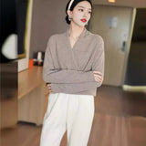 Women's Malin V-neck wrap sweater - view 1