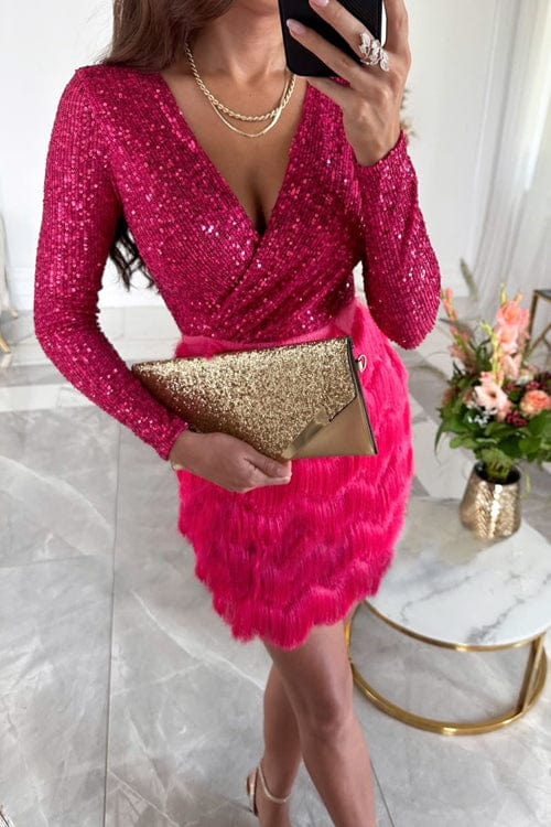 Odessa | Sequin Long Sleeve Cocktail Dress