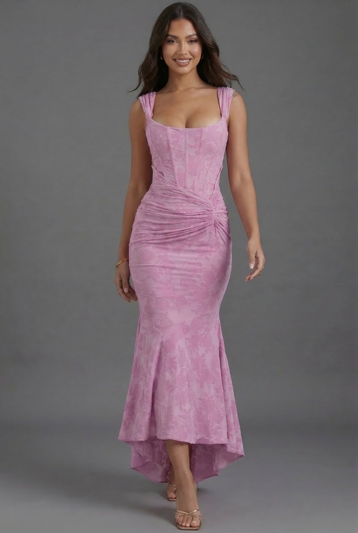 Augustine | Corset Bodice Fishtail Wedding Guest Maxi Dress