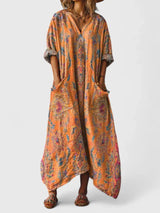 Ariane | Boho Paisley Maxi Dress with Pockets