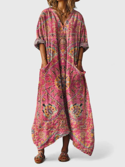 Ariane | Boho Paisley Maxi Dress with Pockets