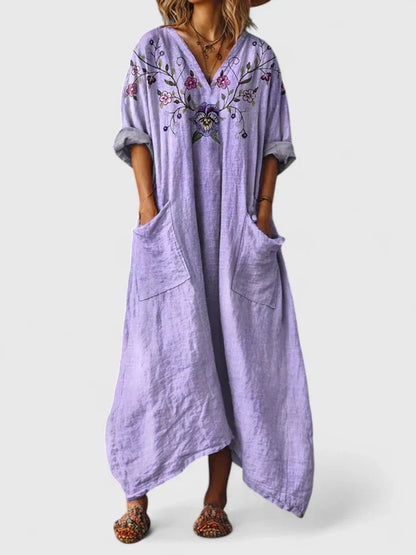 Ariane | Boho Paisley Maxi Dress with Pockets