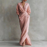 Sylvie | Deep-V Wrap Maxi Dress