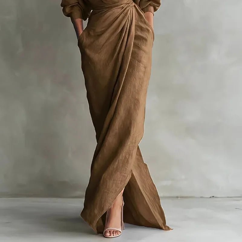 Sylvie | Deep-V Wrap Maxi Dress