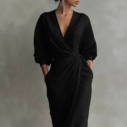 Sylvie | Deep-V Wrap Maxi Dress